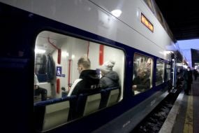 Passengers in the Skoda electric train
