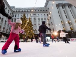 Skating rink near the President's Office in Kyiv