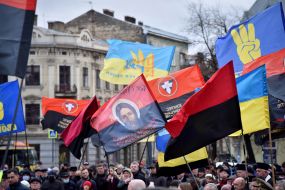 Participants of the event on the occasion of Stepan Bandera's birthday