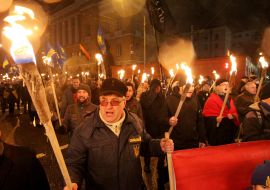 Torchlight procession on the occasion of Stepan Bandera's birthday in Kyiv