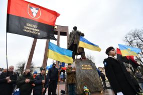 Participants of the event on the occasion of Stepan Bandera's birthday