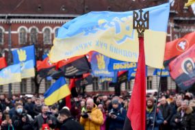 Participants of the event on the occasion of Stepan Bandera's birthday