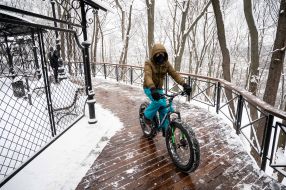 Snowy park in Kiev