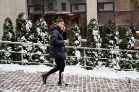 Girl on a snowy street