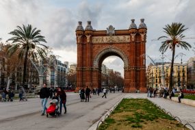 View of the Arc de Triomphe in Barcelona