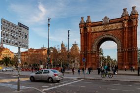 View of the Arc de Triomphe in Barcelona