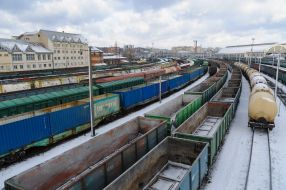 Railway cars in Lviv