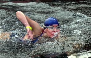 Participant of "Walrus Fest-2022" during the swim