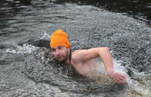 Participant of "Walrus Fest-2022" during the swim
