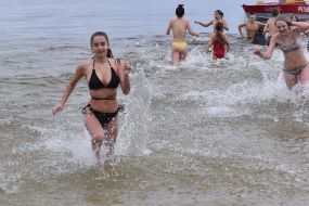 Epiphany bathing on the Right Bank beach in Zaporozhye