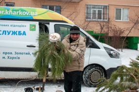 Утилизация новогодних елок в Харькове