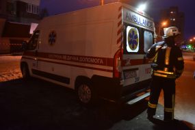 Rescuers near the house damaged in the explosion in Zaporozhye