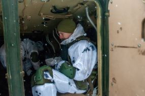 A serviceman of the 92nd separate mechanized brigade