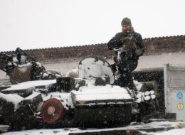 A serviceman of the 92nd separate mechanized brigade