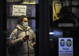 Girl in a protective medical mask