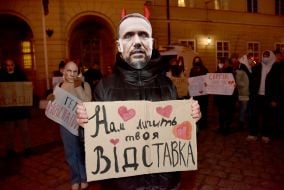 Акція за відставку Сергія Шкарлета