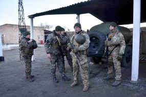 Soldiers on the territory of military unit 3029