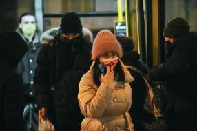 Passengers in medical masks