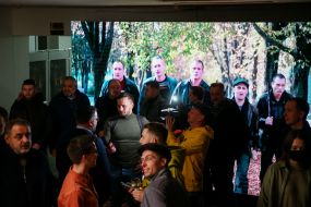 Viewers before the movie "Rhino"