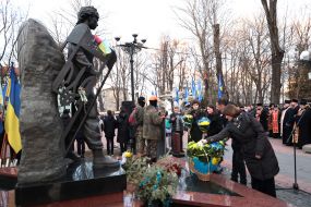 Monument to the Hero of the Heavenly Hundred Roman Gurik in Ivano-Frankivsk