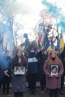 People during the memorial service in Ivano-Frankivsk