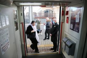 Journalists on the Skoda train