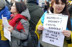 Action "Empire must die" near the Russian Embassy