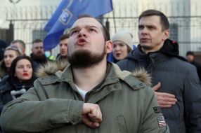 Action "Empire must die" near the Russian Embassy
