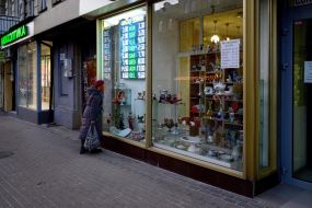 Woman near the shop window