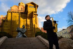 Saxophonist at the Golden Gate