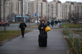 Woman with a suitcase