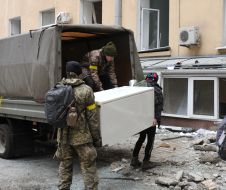 Rescue operation in the Kharkiv Regional State Administration after rocket attacks by the Russian military occupiers