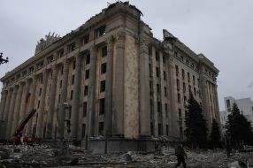 Kharkiv Regional State Administration after rocket fire by the Russian military occupiers