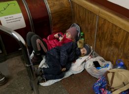 Children in the subway in Kiev