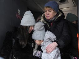 People at the train station in Kyiv