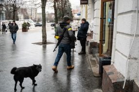 Representative of the Terrorist Defense on the street in Zhytomyr