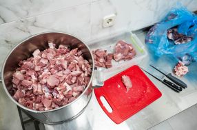 Meat on dumplings, which women sculpt for the defenders of Ukraine, in Drohobych