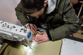 Volunteer sew bulletproof vest in Drohobych