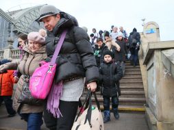 Беженцы на улице во Львове