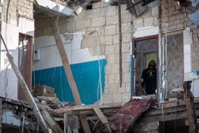 Последствия обстрела общежития возле Житомира