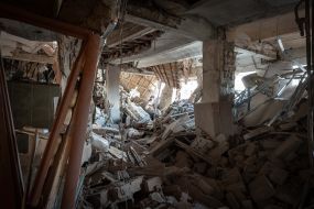 Последствия обстрела общежития возле Житомира