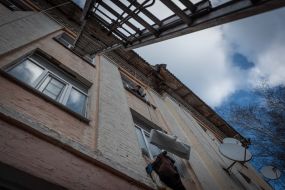 Последствия обстрела общежития возле Житомира