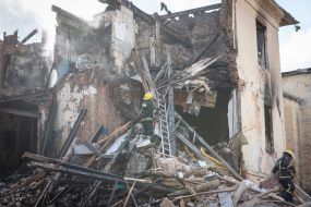 Последствия обстрела общежития возле Житомира