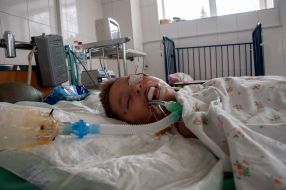 Eight-year-old boy Dima, who was injured in the shelling, is in intensive care