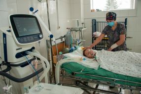 Eight-year-old boy Dima, who was injured in the shelling, is in intensive care