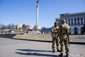 The military is patrolling the center of Kyiv