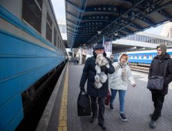 People at the train station