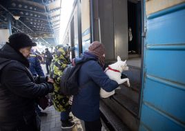 People at the train station