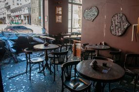 A coffee shop in Kharkiv was destroyed