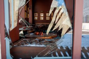 A coffee shop in Kharkiv was destroyed